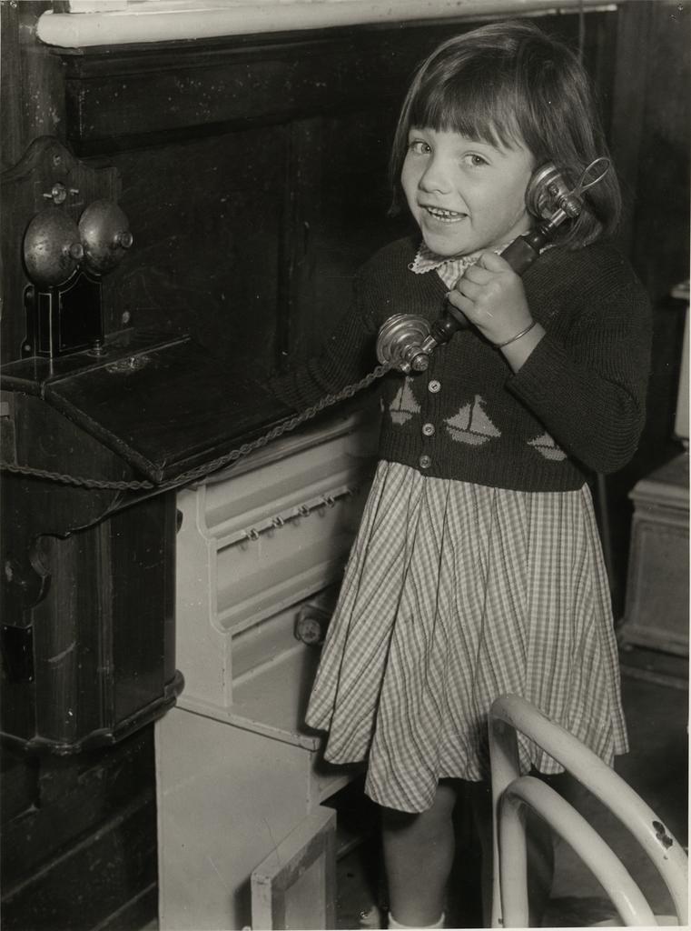 Girl with telephone
