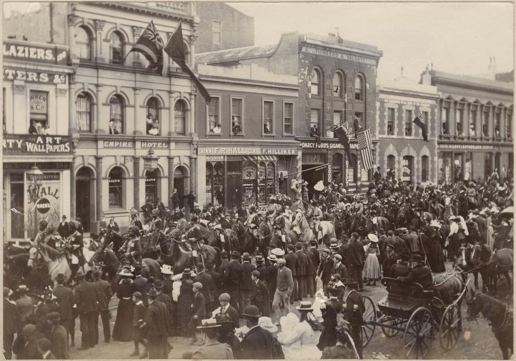 Parade of the Imperial Indian Contingent in Princes Street South, Dunedin, 2 March 1901
