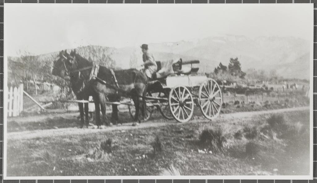 Mail cart with A.G. McGregor, Cambrians