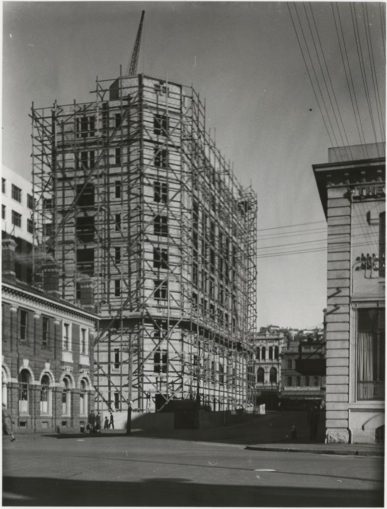 Exterior of the Chief Post Office, Dunedin, taken from the corner of Crawford and Water streets