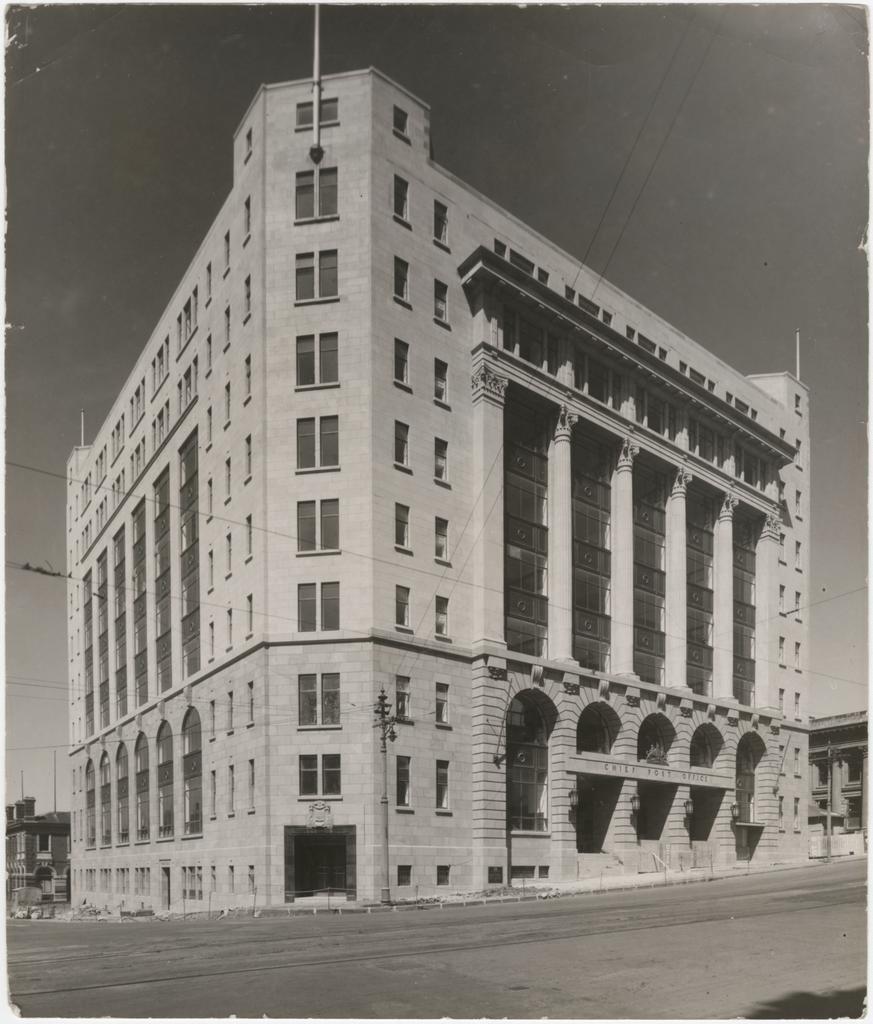 Exterior of the Chief Post Office, Dunedin, from Princes Street