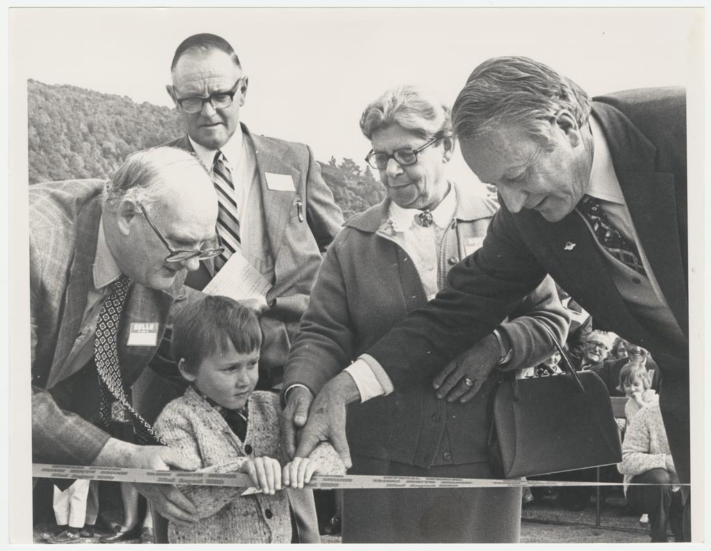 Group at opening of new Taieri Mouth bridge
