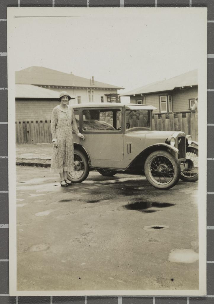 Agnes Blackie with her car 'Matilda'