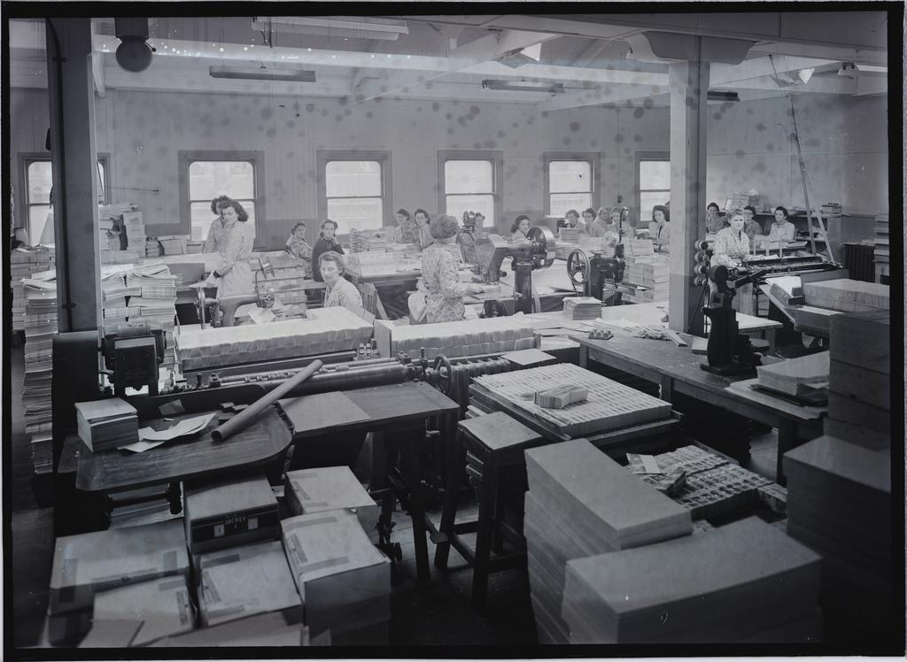Women at work in the bindery, Coulls Somerville Wilkie, Crawford Street, Dunedin