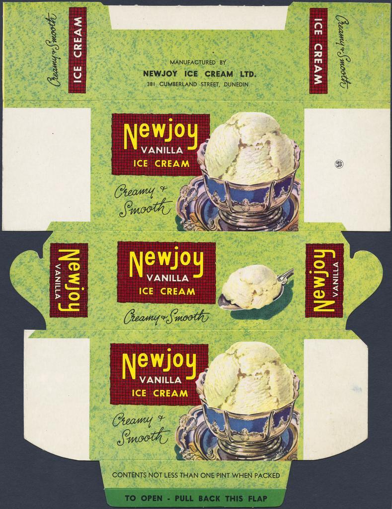 Box for Newjoy vanilla ice cream