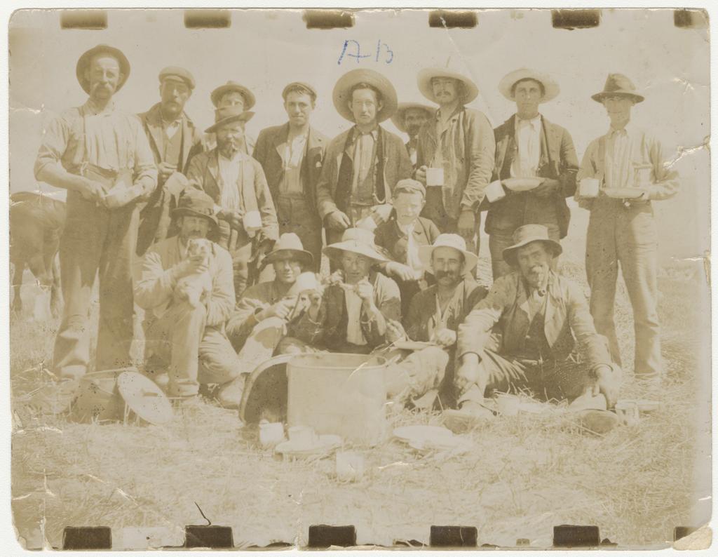 Archibald Baxter and other staff at Gladbrook Station
