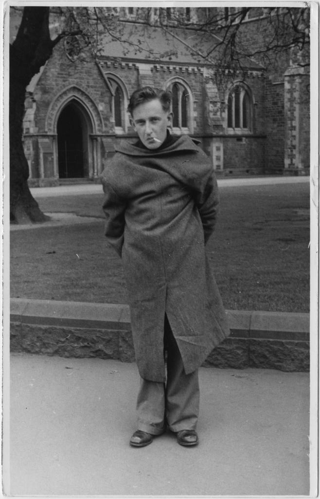 James K. Baxter at Cathedral Square, Christchurch