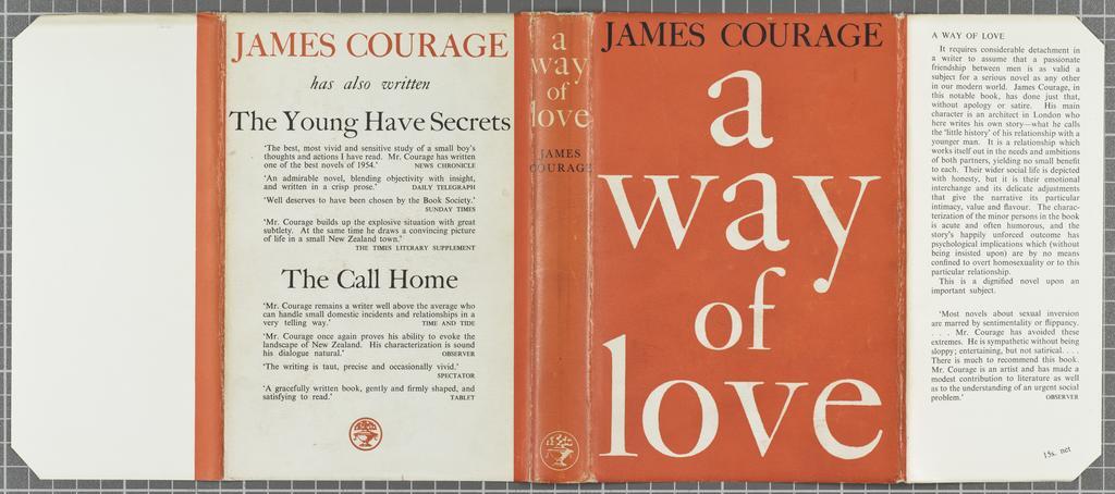 Dust cover for 'A way of love' by James Courage