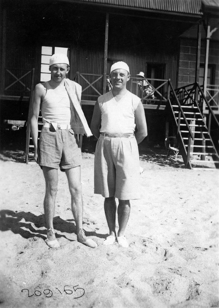 'J.F.C. on left, probably with Frank Fleet'