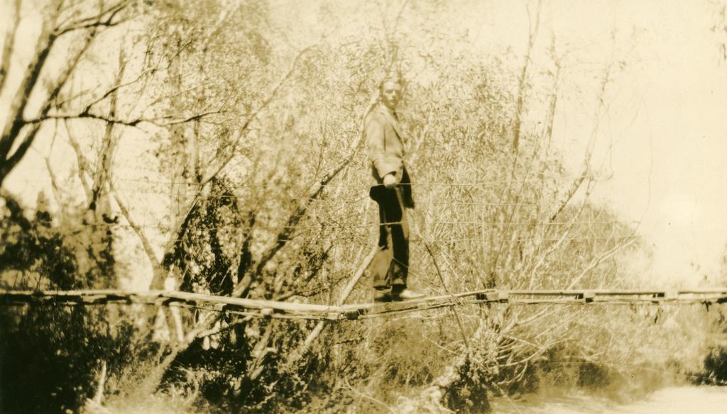 Man on bridge