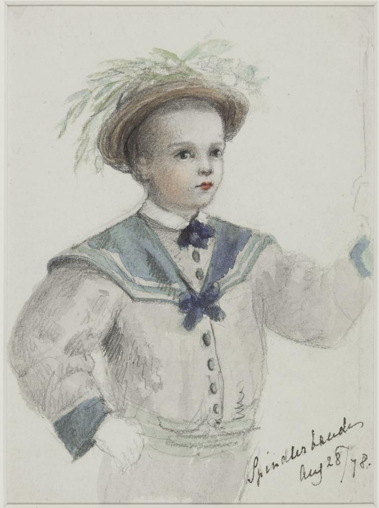 Watercolour sketch 'Myself, at Villa Harrach, Friedensthal'