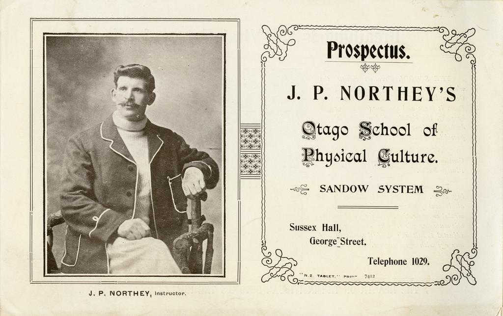 Title page from 'Prospectus. J.P. Northey's School of Physical Culture. Sandow System'.