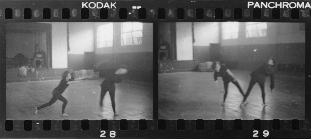 Film strip showing two images of two dancers
