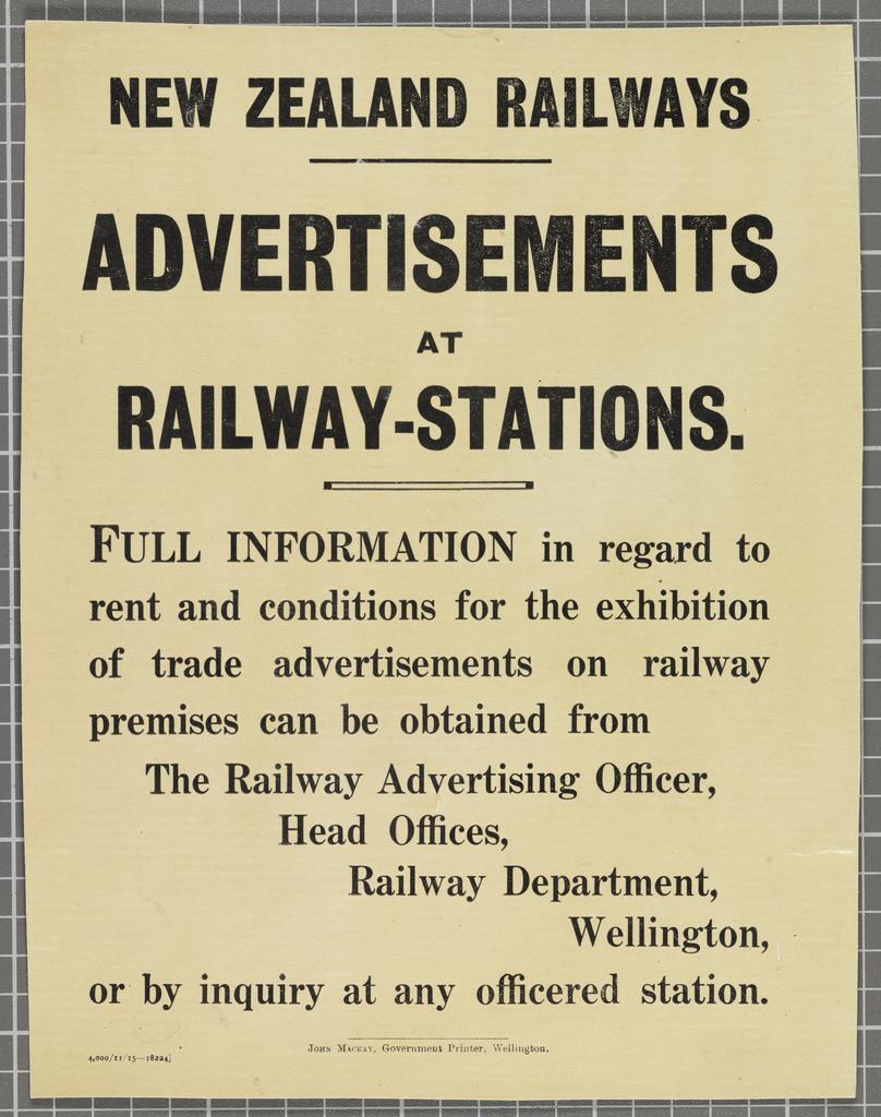 Notice regarding advertisements at railway stations
