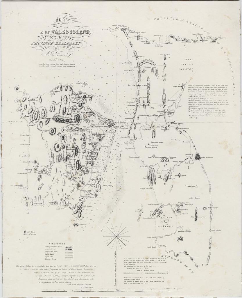 Map of Prince of Wales Island and Province Wellesley [Penang] by John Turnbull Thomson