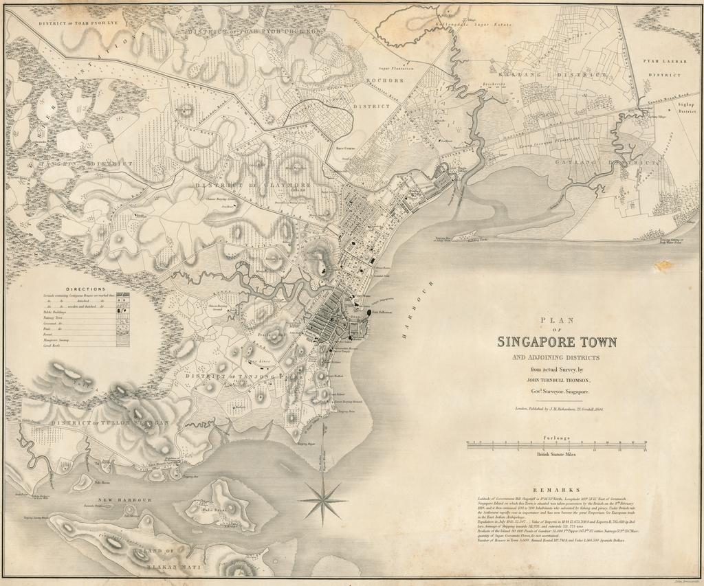 Plan of Singapore Town and Adjoining Districts by John Turnbull Thomson