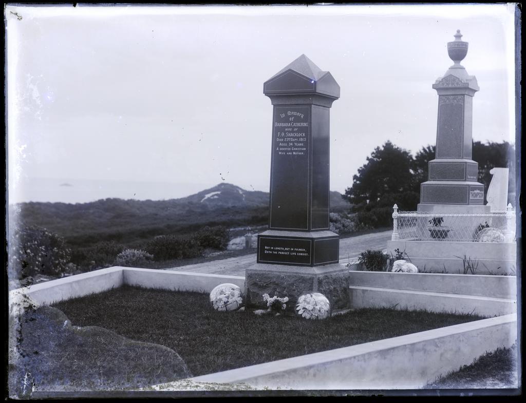 Graveside monument for Barbara Catherine Shacklock
