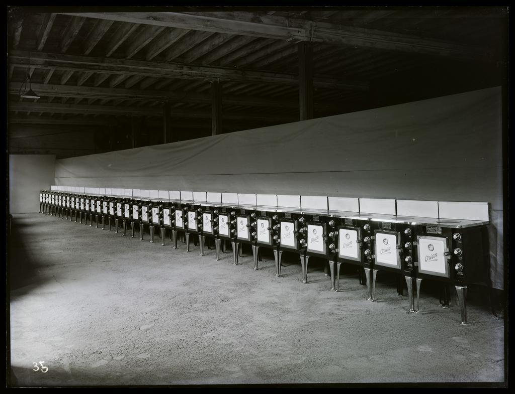 Warehouse stock of one-ring Orion electric ranges