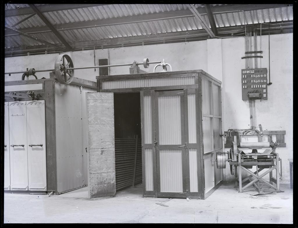 Preparation booths on factory floor