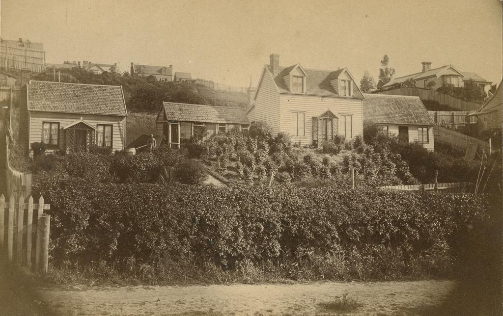 York Place, Dunedin, showing cottage built c.1850