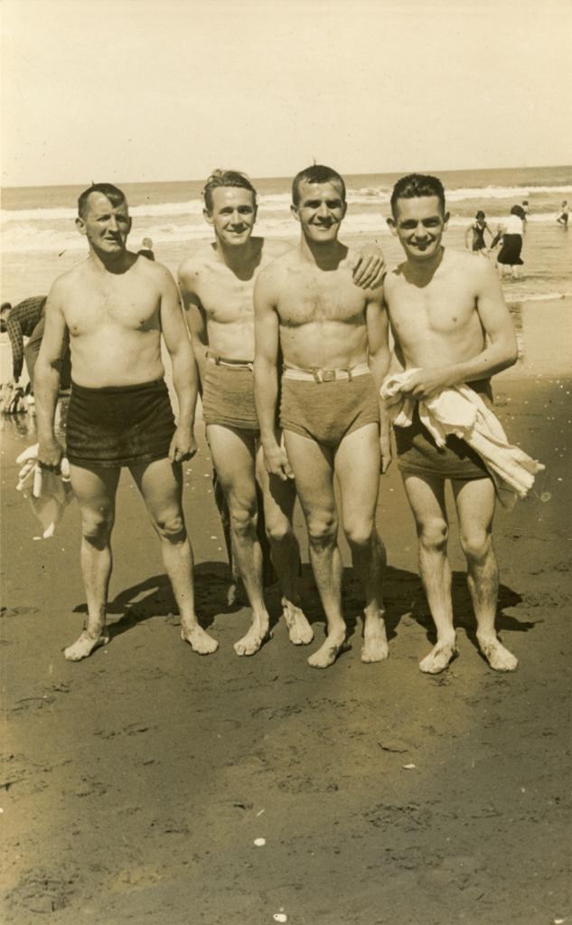 Noel Hulme on right, with friends