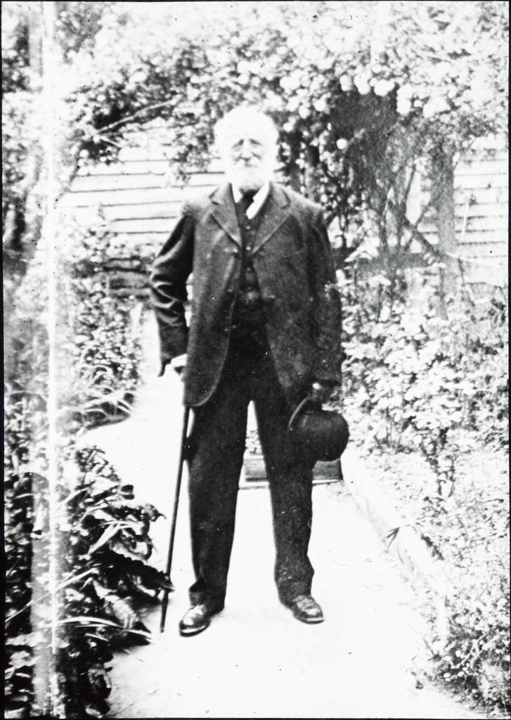 Unidentified older man in garden setting