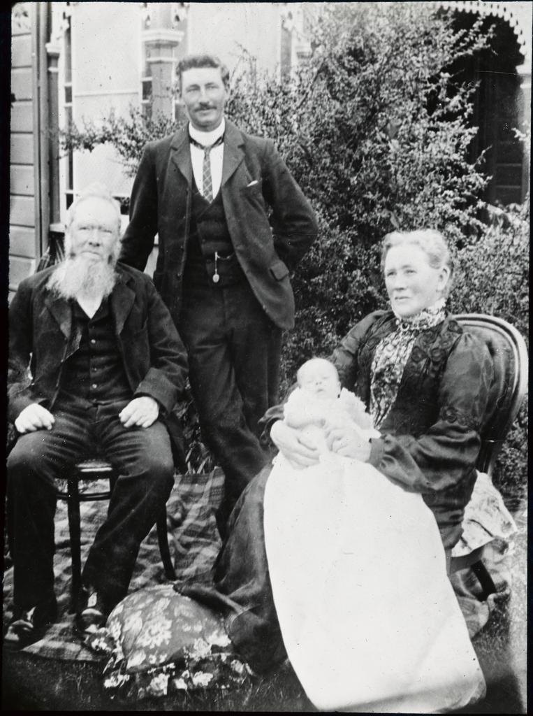 John Rowan, William Brown, Annie Brown, and baby Liston Brown