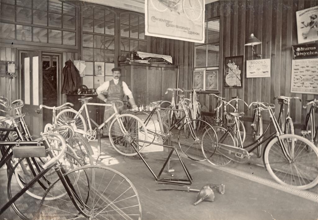 'Bicycle showroom, A. Thompson, salesman'