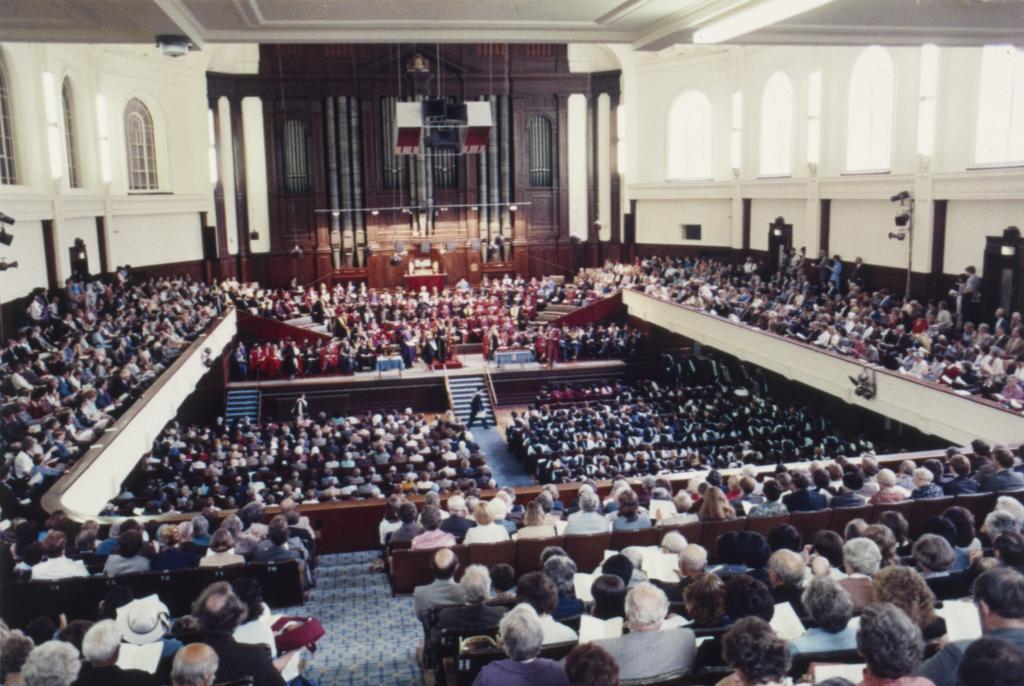 Dunedin Town Hall interior during graduation
