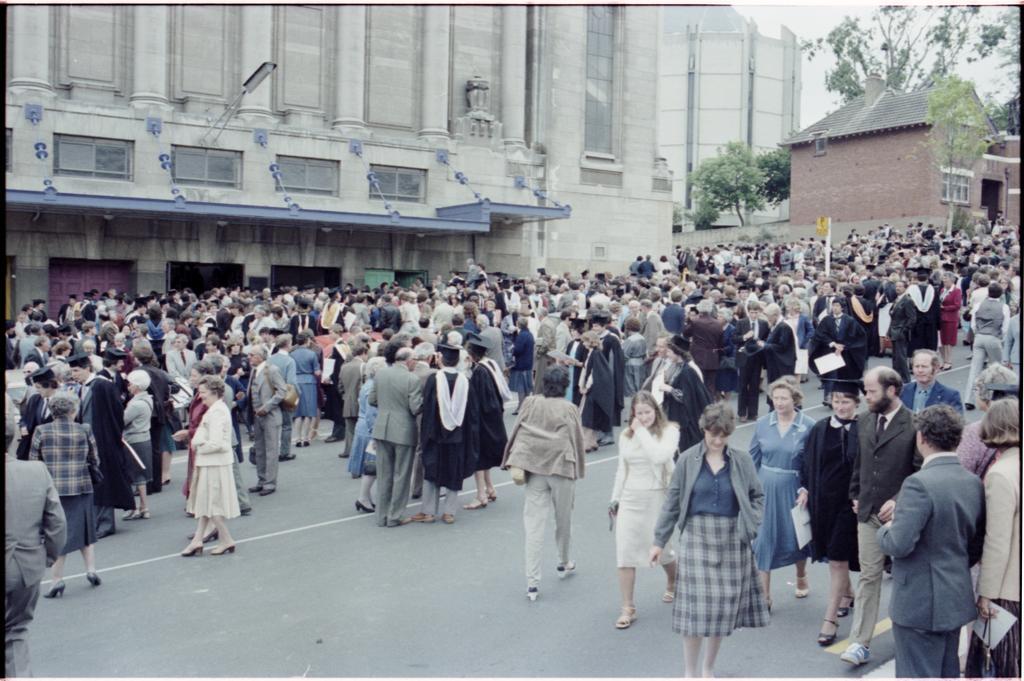 People outside Dunedin Town Hall