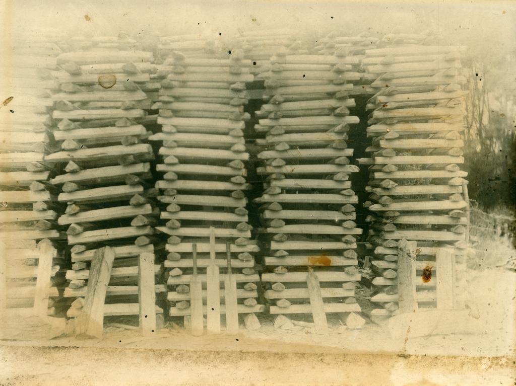 Cricket bats in 'Draper's yard, presumably at Mornington'