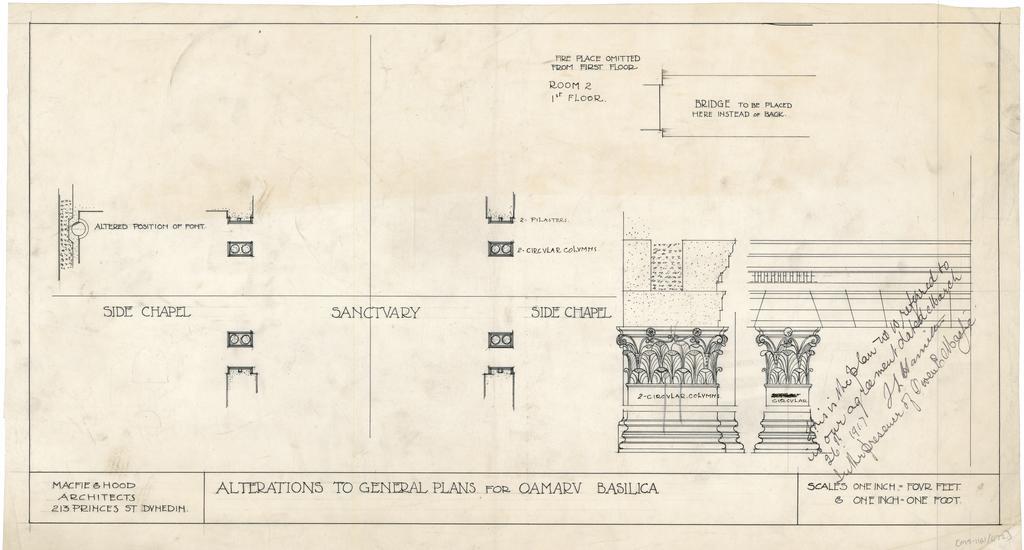Alterations to general plans for completion of the Catholic Basilica, Oamaru