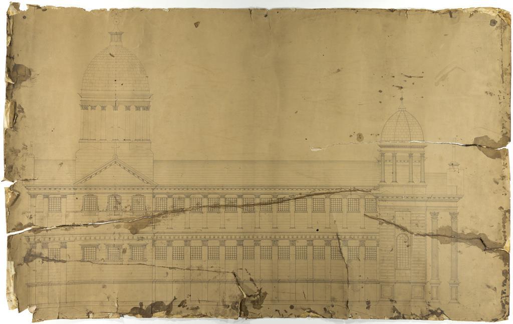 Side elevation plan for Catholic Basilica, Oamaru