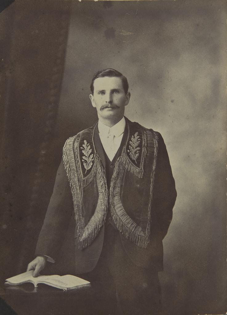 Man wearing druid regalia