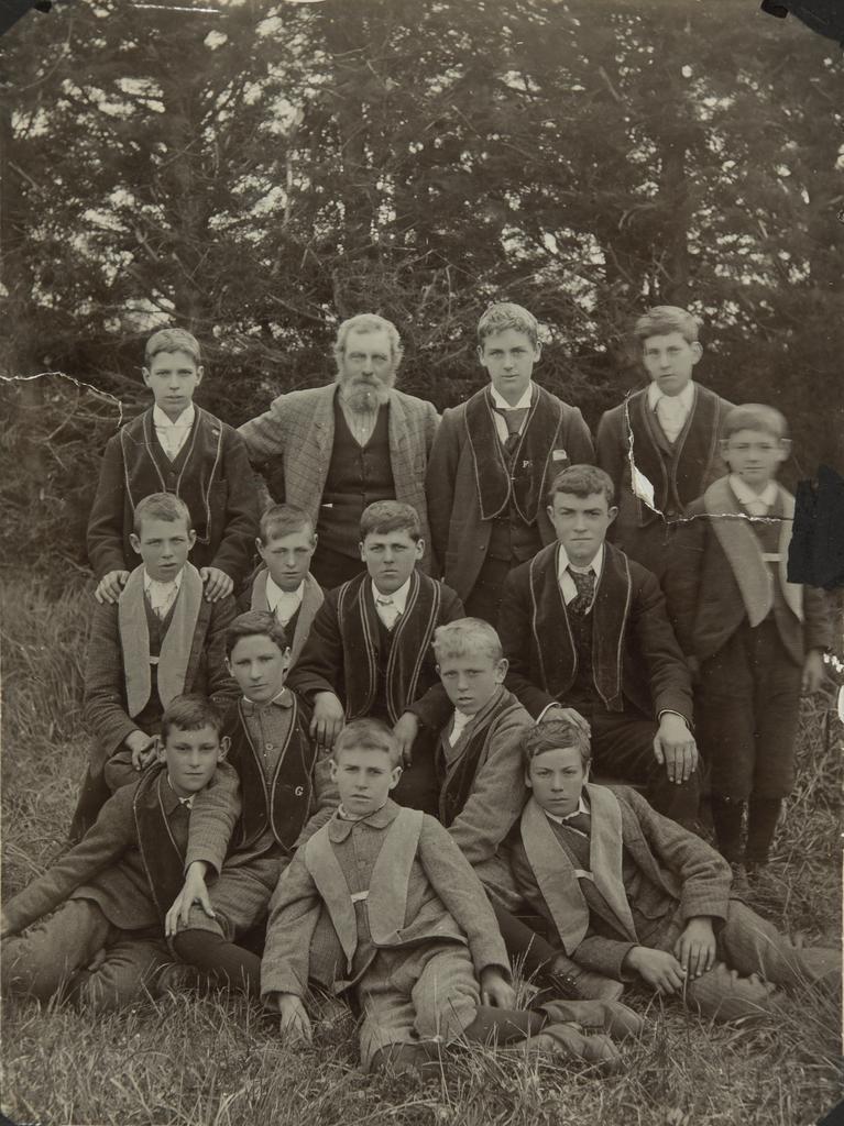 Young boys with teacher[?]