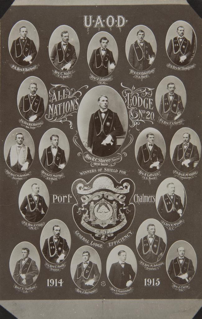 'U.A.O.D. All Nations Lodge No. 20 Port Chalmers 1914-1915'