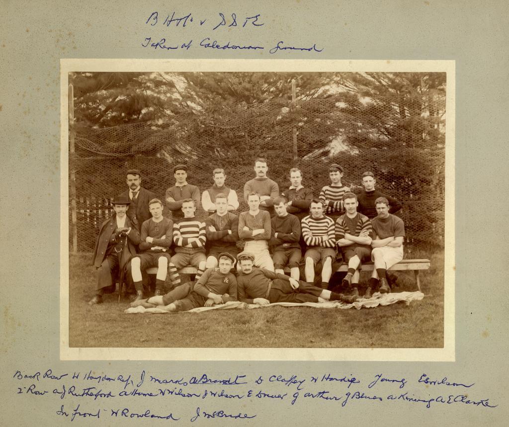 Bing Harris rugby team which played Sargood, Son &amp; Ewen at the Caledonian Ground, Dunedin