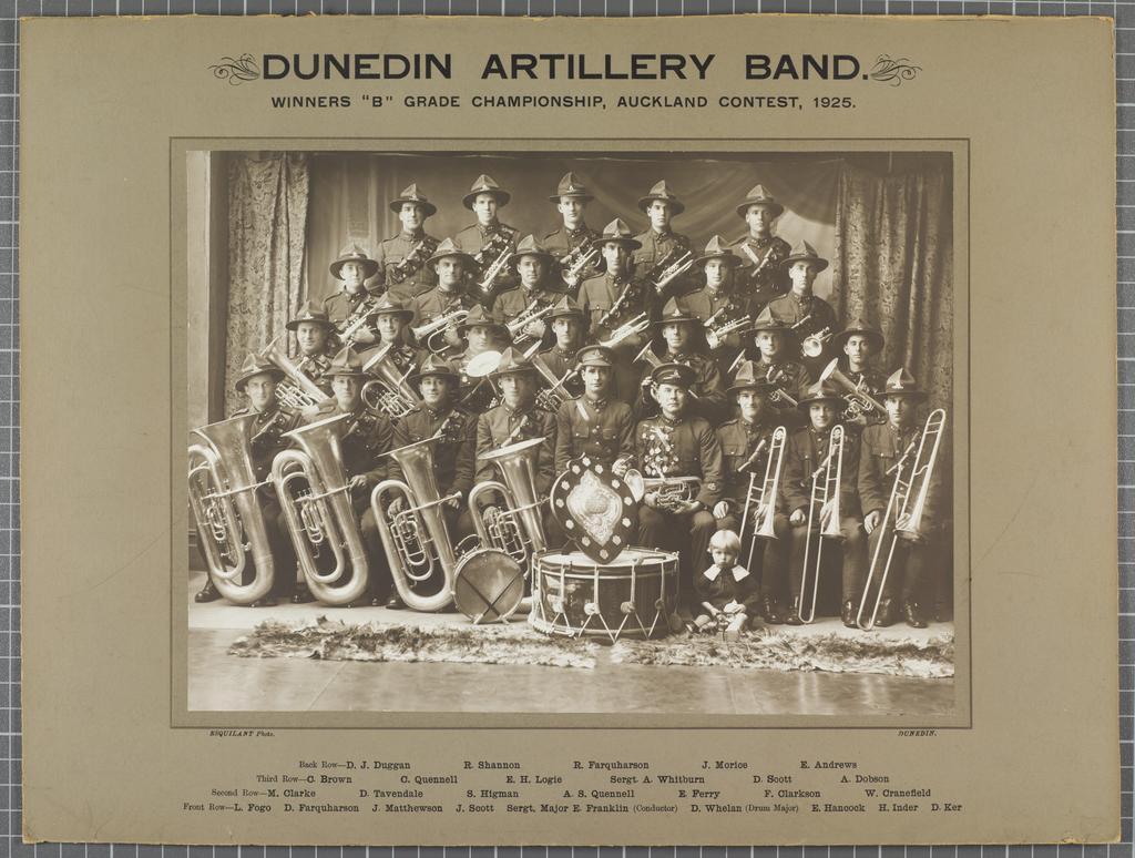 Dunedin Artillery Band, winners of the B Grade Championship