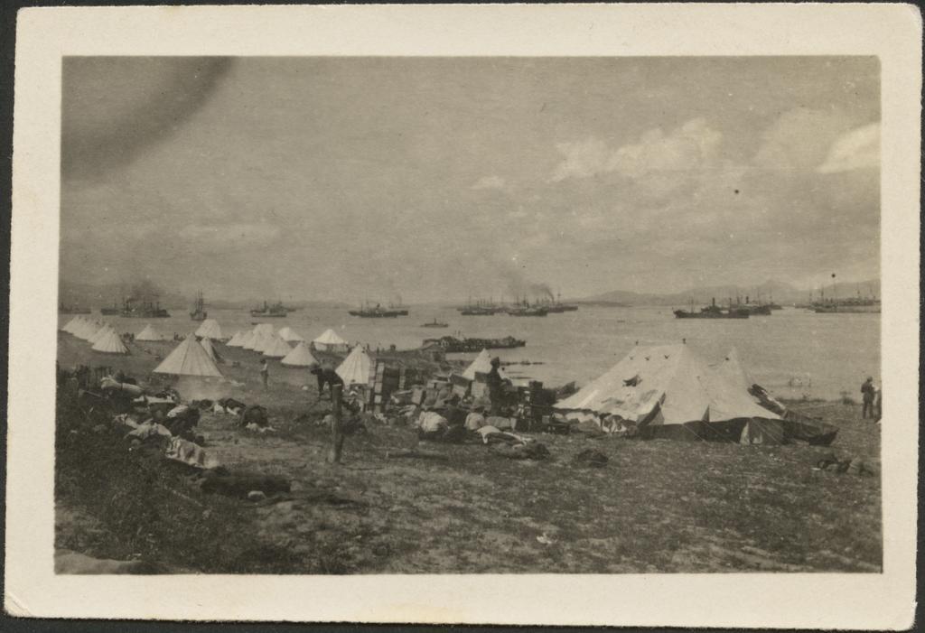 'Camp overlooking [?] harbour'