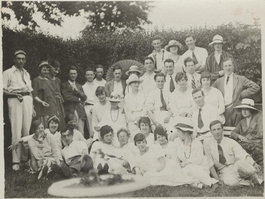 Large group outdoors, 'Dunedin? 1920s'