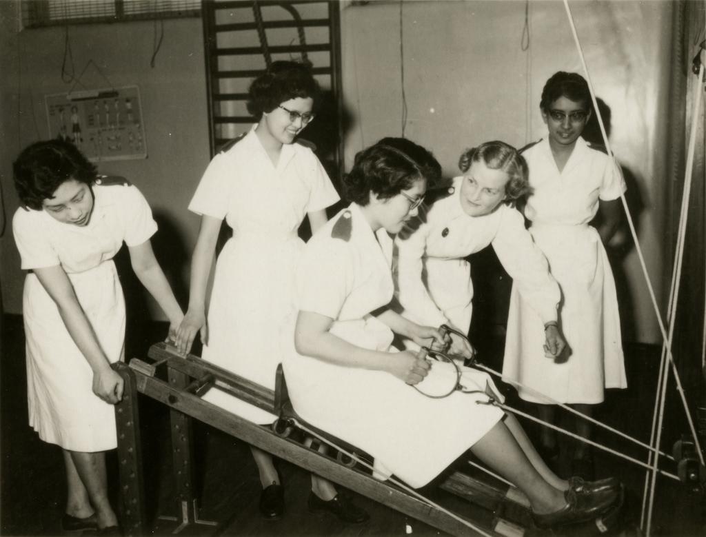 Colombo Plan students, rowing machine