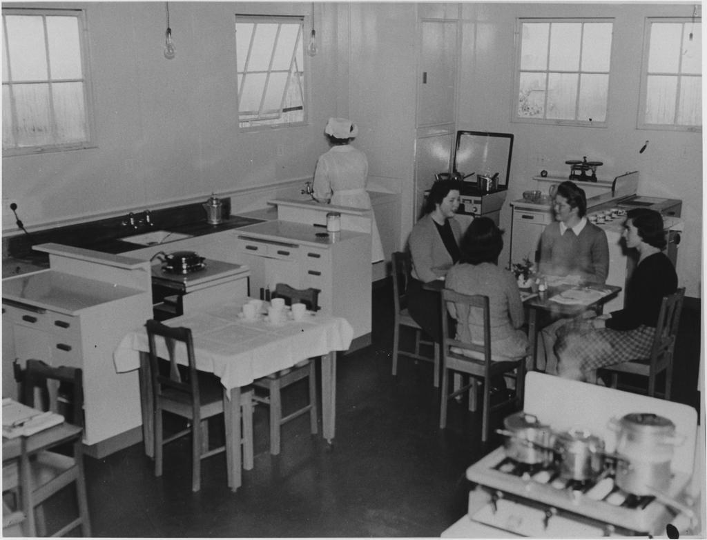 'A meal being served in the Unit Kitchen Laboratory'
