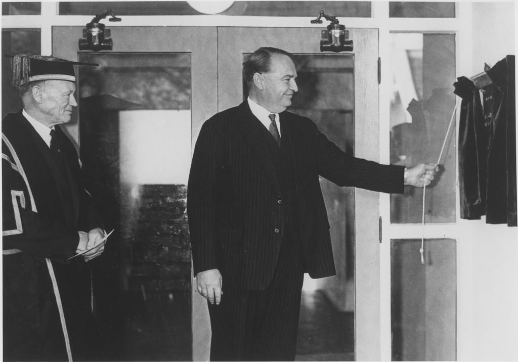 Governor General Viscount Cobham and H.J. Ryburn at the official opening of Studholme Hall