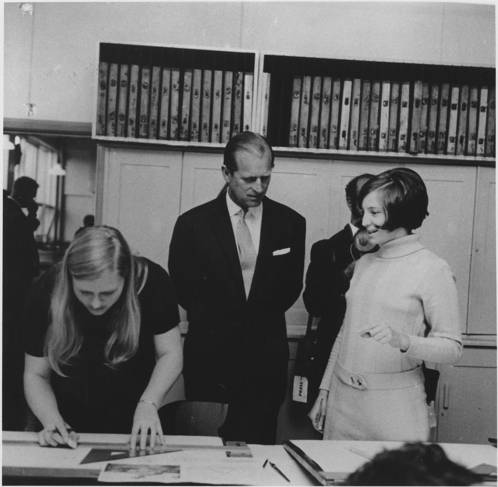 Philip, Duke of Edinburgh, with D. Barkley and L. Goudie (Gillanders)