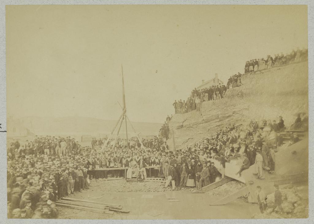 Laying the foundation stone of the Masonic Hall, Moray Place, Dunedin