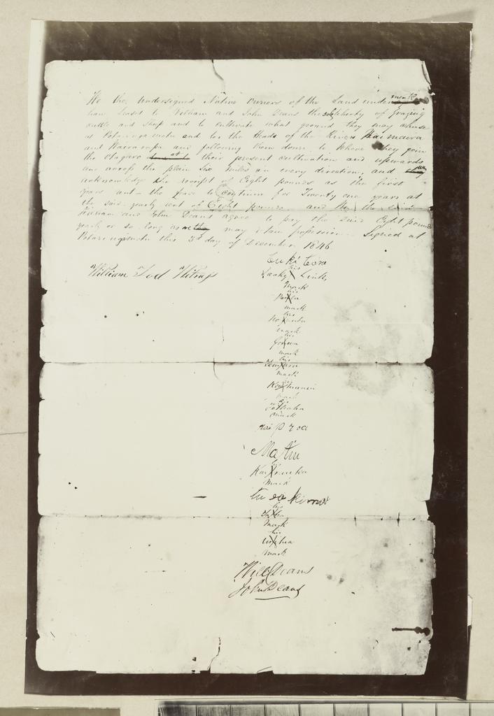 Original deeds in favour of the brothers Deans of their property at Dean's Bush, Riccarton, near Christchurch