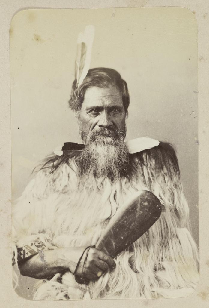 Unidentified man in a kahu kuri