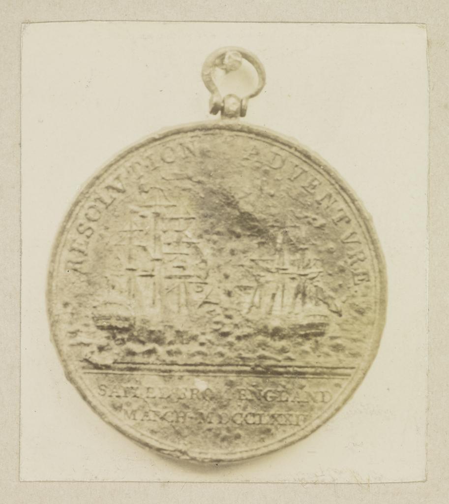 Reverse of medal commemorating Captain Cook's Voyages