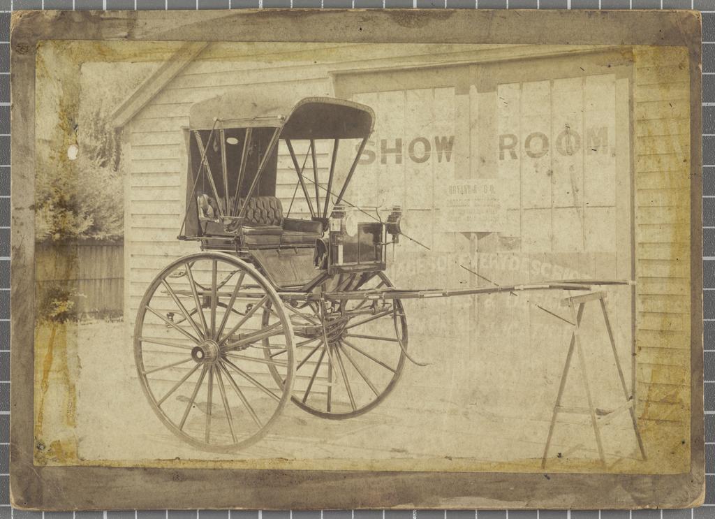 Two-wheeled, horse-drawn, enclosed driving buggy
