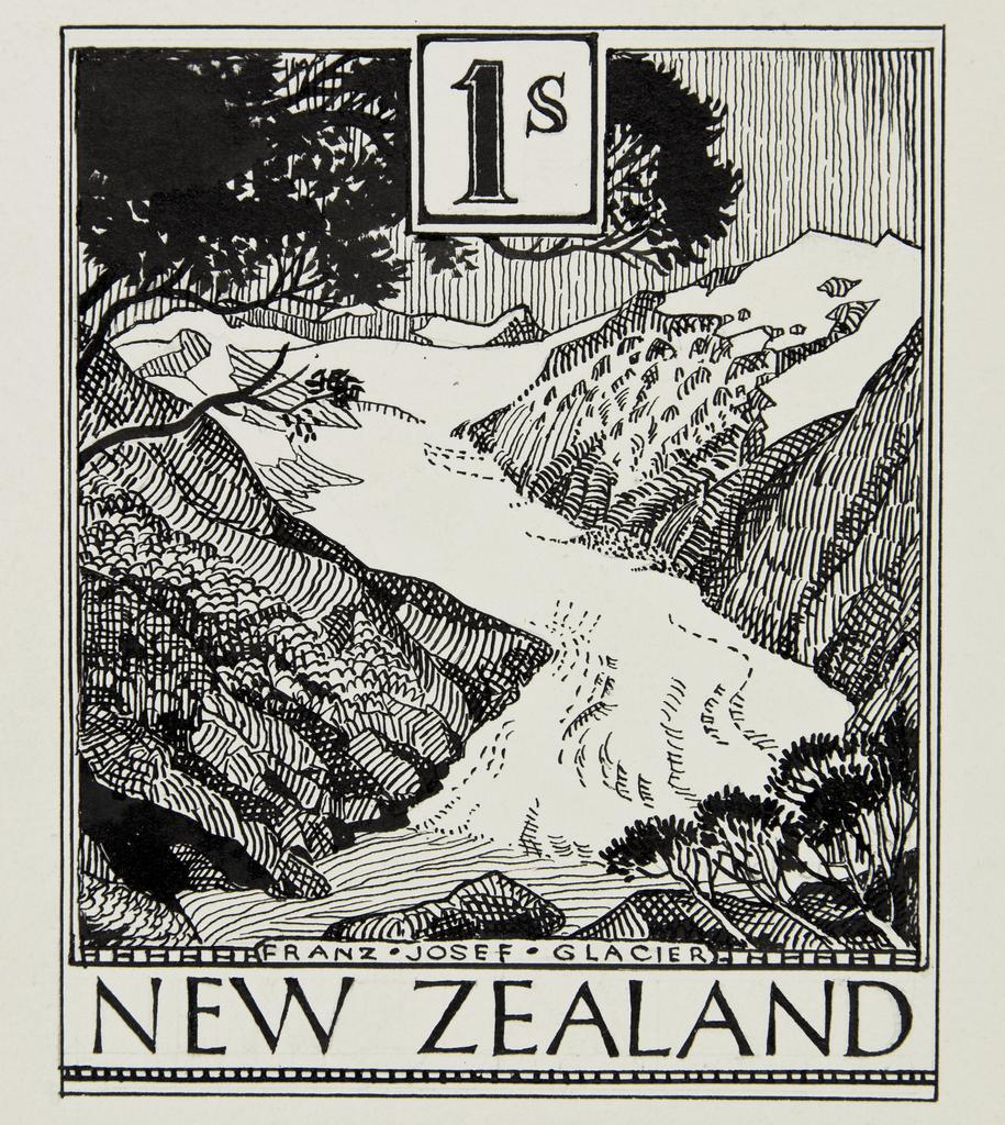 Stamp designs. 1s Franz Josef Glacier, New Zealand